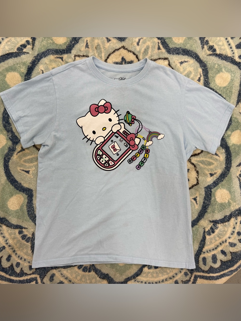Hello Kitty Pastel Blue Tamagotchi Graphic Tee